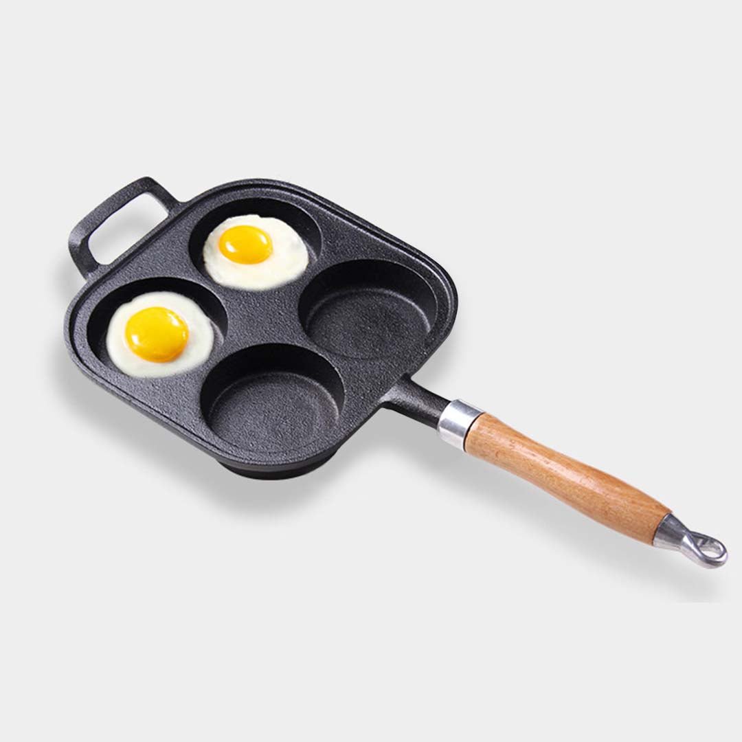 SOGA 2X 4 Mold Cast Iron Breakfast Fried Egg Pancake Omelette Fry Pan - Outdoorium