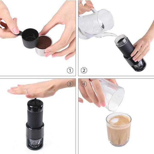 STARESSO Coffee Maker Red Dot Award Winner Portable Espresso Cappuccino Quick Cold Brew Manual Coffee Maker Machines All in One - Pink - Outdoorium