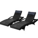 Gardeon 2x Sun Lounge Wicker Lounger Outdoor Furniture Beach Chair Armrest Adjustable Black | Outdoor Furniture - Sun Bed