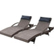 Gardeon 2x Sun Lounge Wicker Lounger Outdoor Furniture Beach Armchair Adjustable Grey&Beige | Outdoor Furniture - Sun Bed