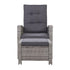 Sun lounge Recliner Chair Wicker Lounger Sofa Day Bed Outdoor Furniture Patio Garden Cushion Ottoman Grey Gardeon - Outdoorium