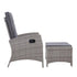 Sun lounge Recliner Chair Wicker Lounger Sofa Day Bed Outdoor Furniture Patio Garden Cushion Ottoman Grey Gardeon - Outdoorium