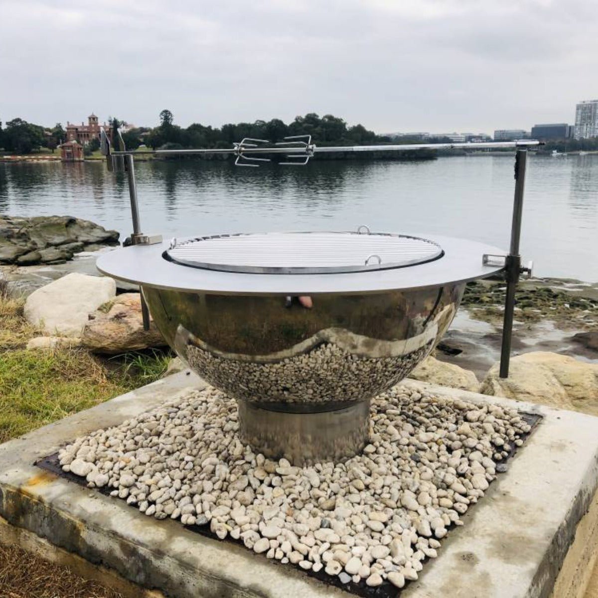 Teppanyaki Stainless Steel Fire Pit - Outdoorium