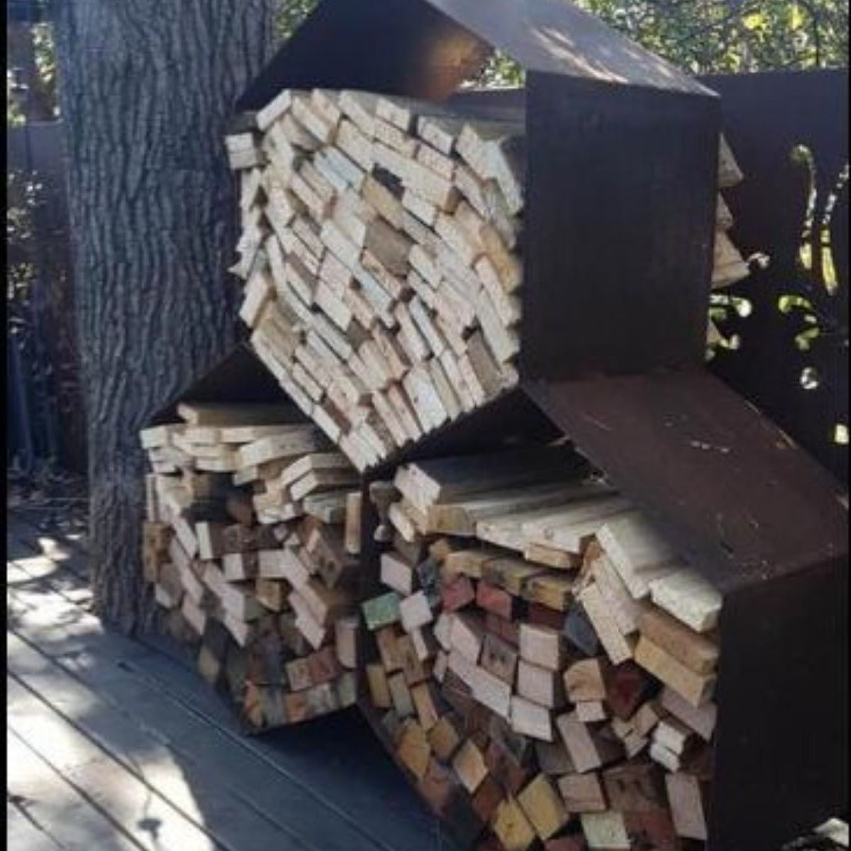 Triple Honeycomb Firewood Rack | Firewood Holder | Log Rack - Outdoorium