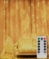 USB Powered 300 LED Curtain String Light with 8 Modes and Remote Control for Bedroom Party Wedding Decorations - Outdoorium