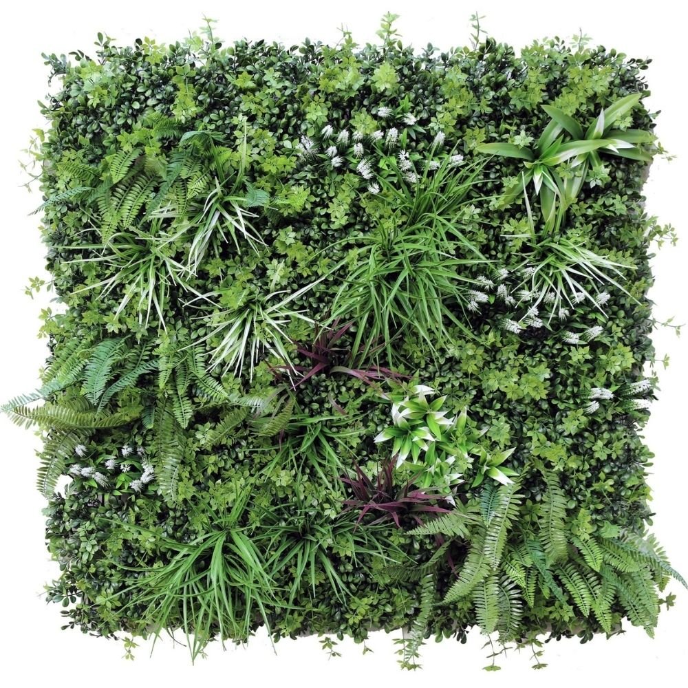 Vista Green Vertical Garden Green Wall UV Resistant 100cm x 100cm - Outdoorium