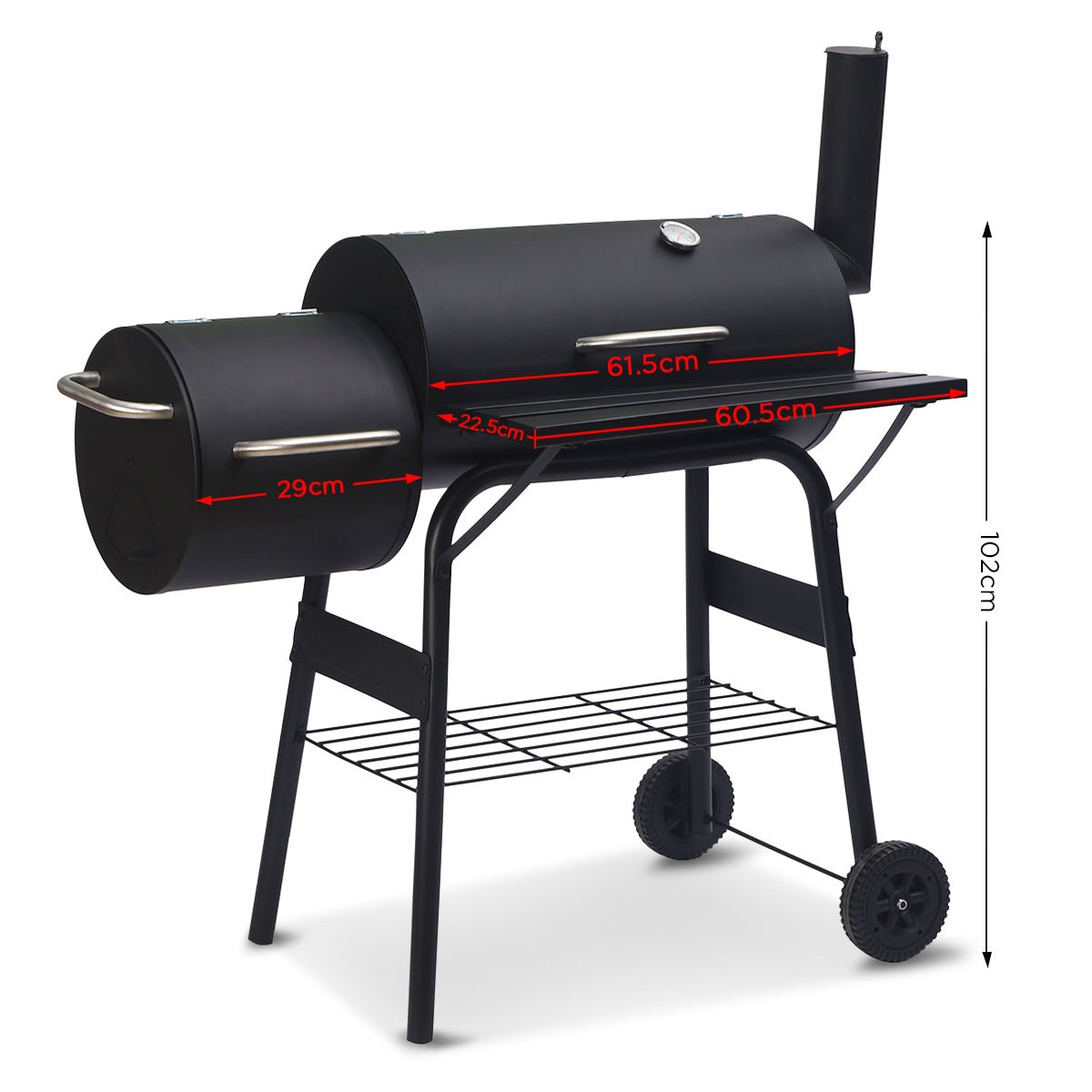 Wallaroo 2-in-1 Outdoor Barbecue Grill &amp; Offset Smoker - Outdoorium