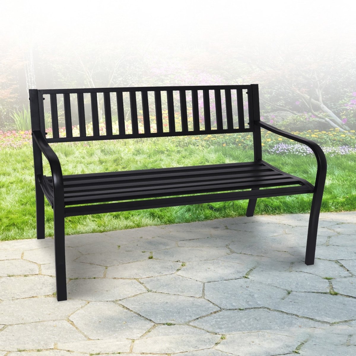 Wallaroo Steel Outdoor Garden Bench - Modern - Outdoorium