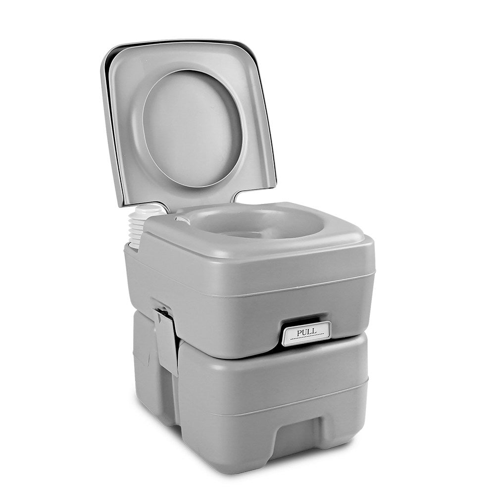 Weisshorn 20L Portable Outdoor Camping Toilet - Grey - Outdoorium