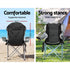 Weisshorn Camping Folding Chair Portable Outdoor Hiking Fishing Picnic Grey 2pcs - Outdoorium