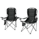 Weisshorn Camping Folding Chair Portable Outdoor Hiking Fishing Picnic Grey 2pcs | Outdoorium