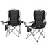 Weisshorn Camping Folding Chair Portable Outdoor Hiking Fishing Picnic Grey 2pcs - Outdoorium