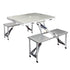 Weisshorn Folding Camping Table Outdoor Picnic BBQ With 2 Bench Chairs Set - Outdoorium