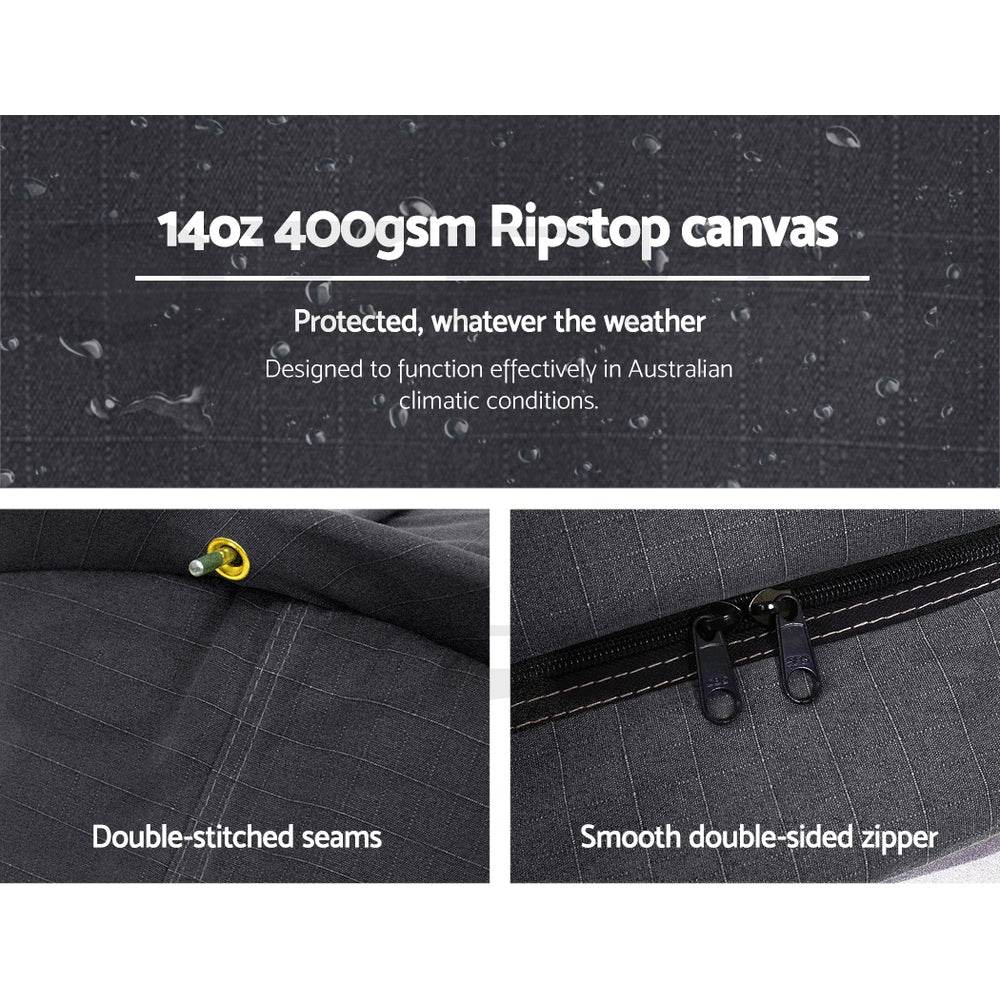 Weisshorn Double Swag Camping Swags Canvas Free Standing Dome Tent Dark Grey 4CM - Outdoorium