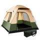 Weisshorn Family Camping Tent 4 Person Hiking Beach Tents Green | Outdoorium