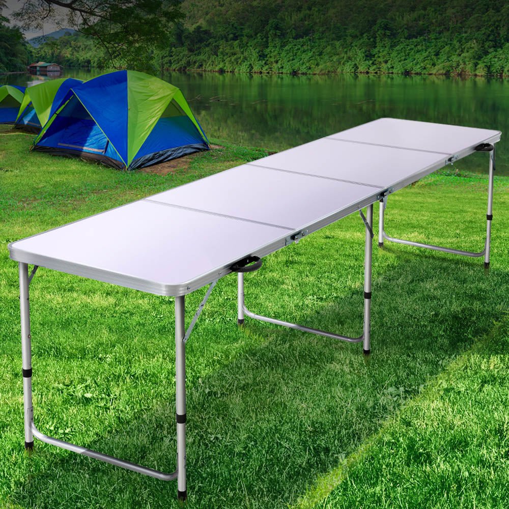 Weisshorn Camping Table Folding Aluminum Portable BBQ Outdoor 240CM - Outdoorium