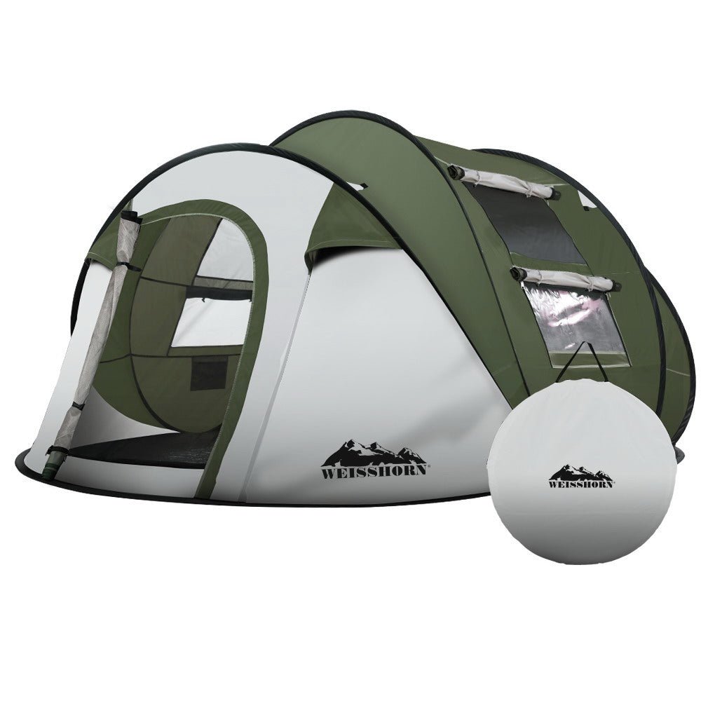 Weisshorn Instant Up Camping Tent 4-5 Person Pop up Tents Family Hiking Beach Dome - Outdoorium