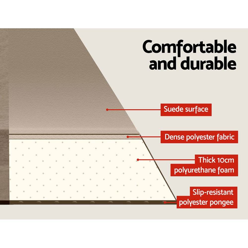 Weisshorn Self Inflating Mattress Camping Sleeping Mat Air Bed Single Coffee - Outdoorium