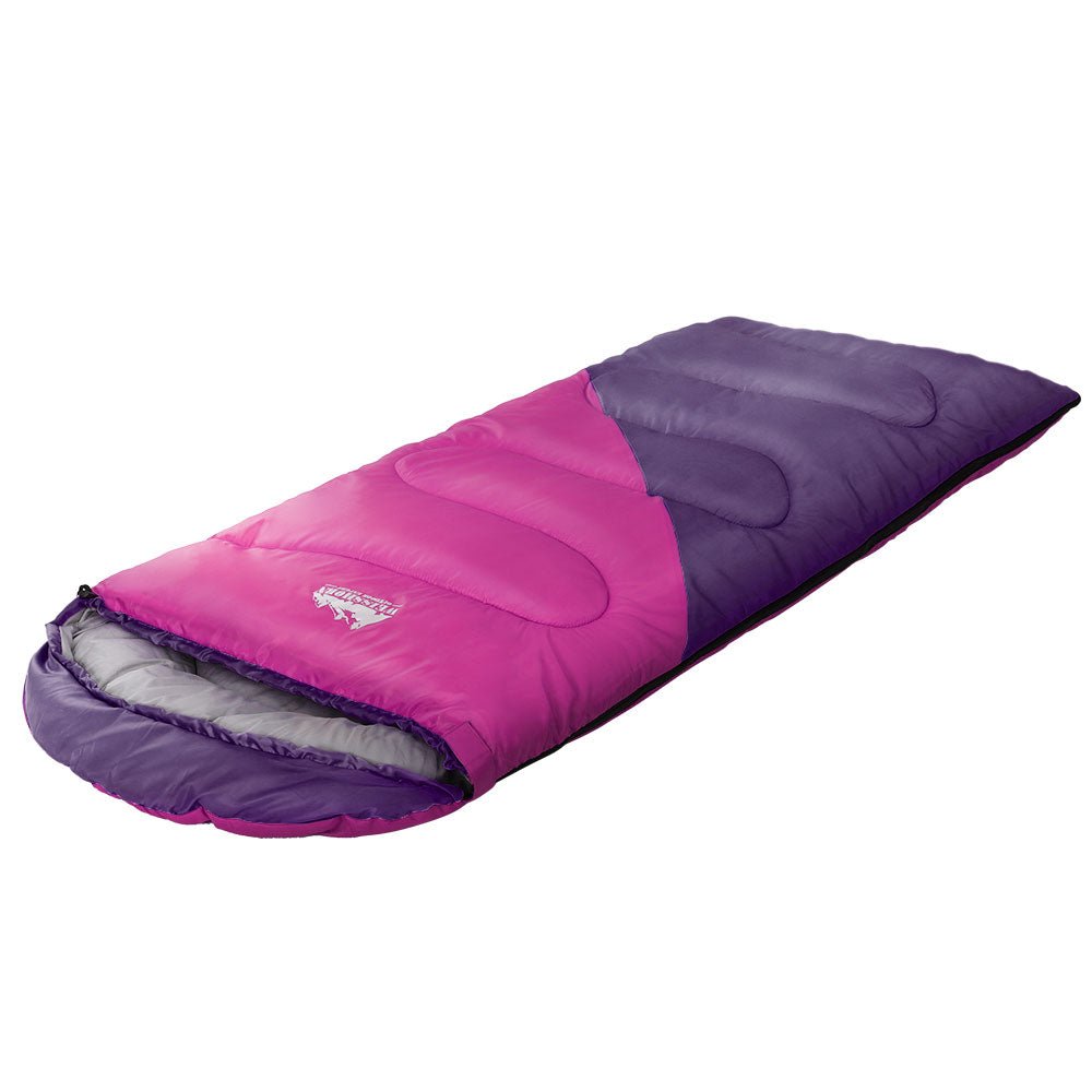 Weisshorn Sleeping Bag Bags Kid 172cm Camping Hiking Thermal Pink - Outdoorium