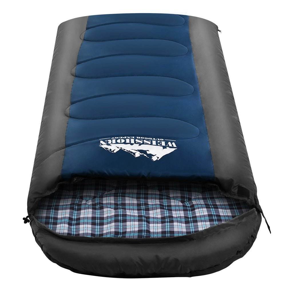 Weisshorn Sleeping Bag Single Thermal Camping Hiking Tent Blue -20�C - Outdoorium