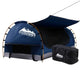 Weisshorn King Single Swag Camping Swags Canvas Free Standing Dome Tent Blue | Outdoorium