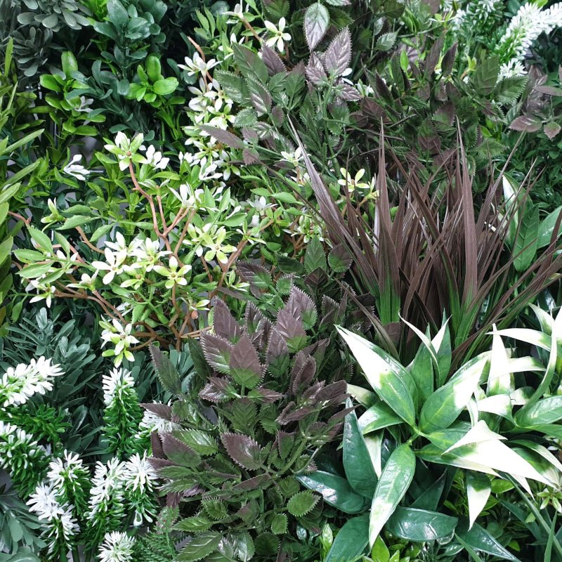 White Lush Lavender Field Vertical Garden / Green Wall UV Resistant 90cm x 90cm - Outdoorium