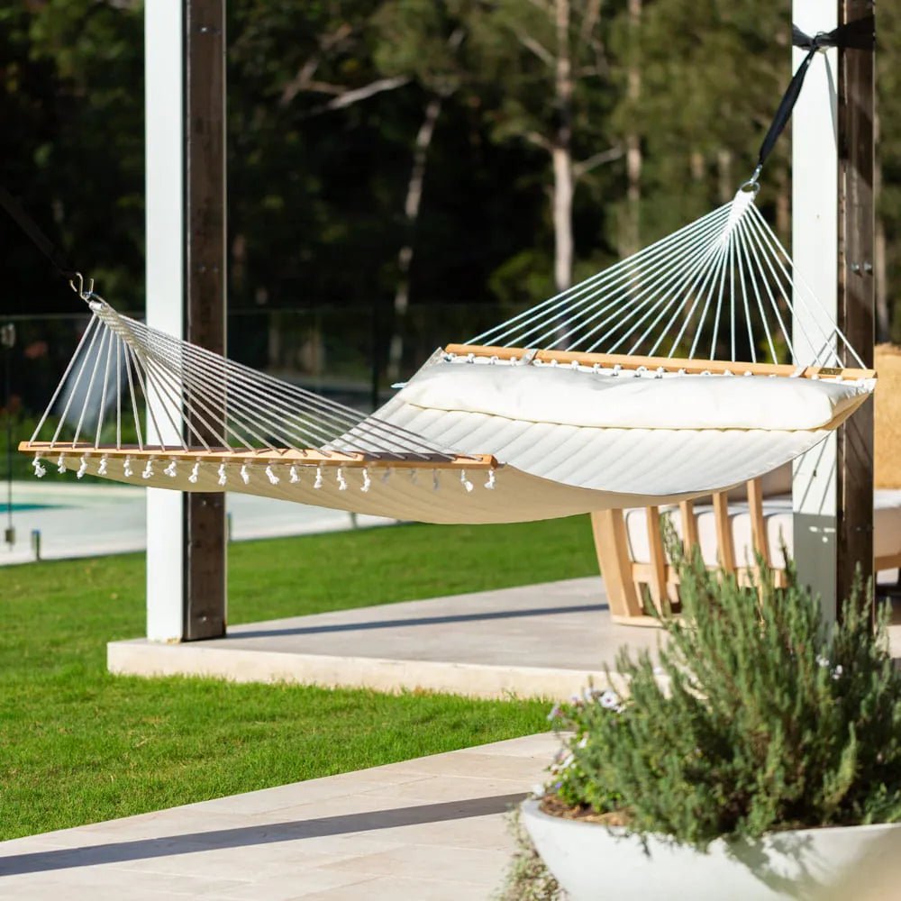 Whitsunday King Quilted Hammock in Cream - Outdoorium