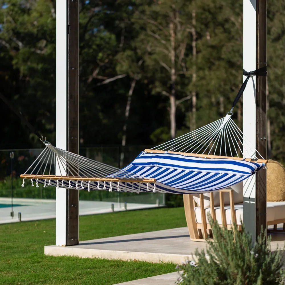Whitsunday King Quilted Hammock in Hamptons Stripe - Outdoorium
