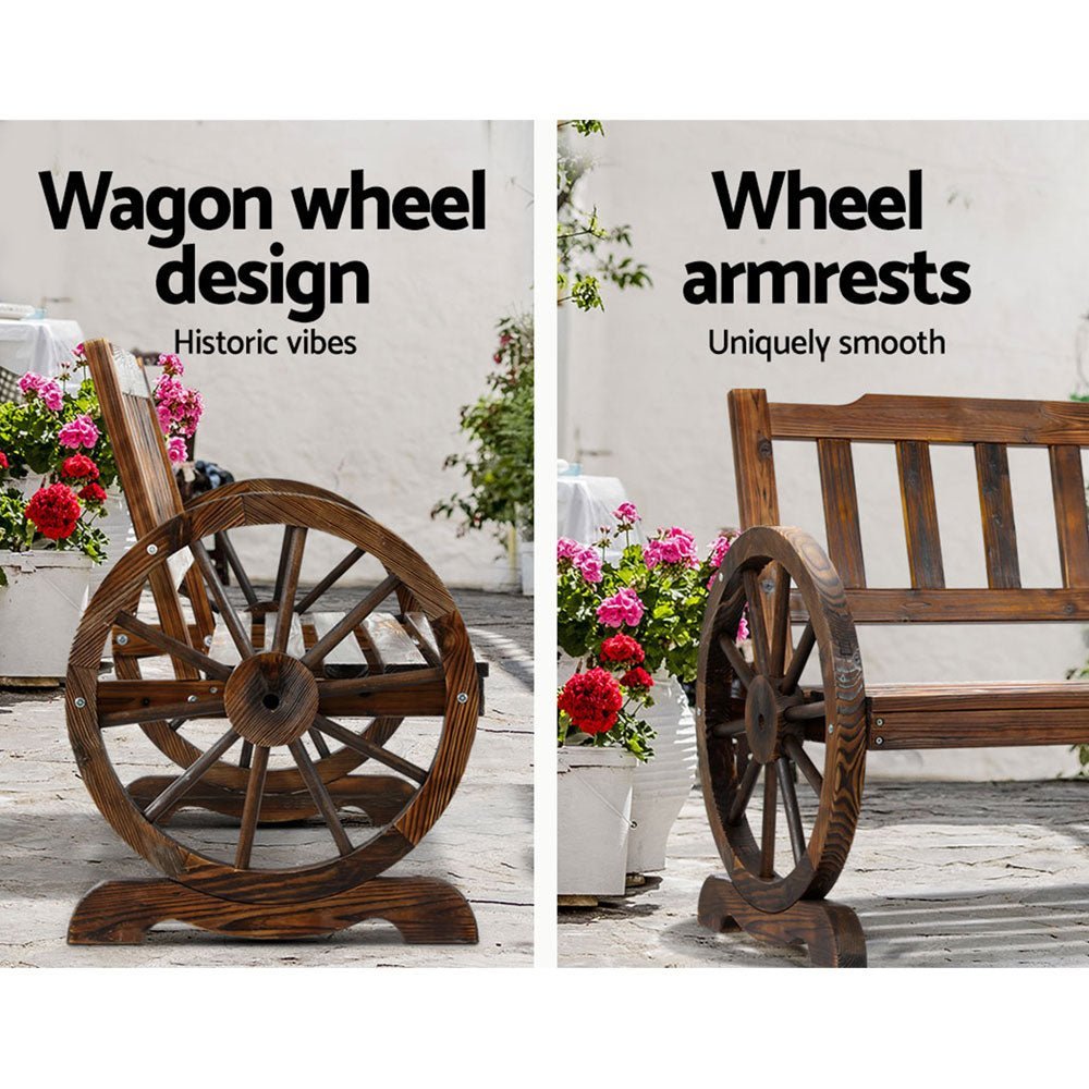 Wooden Wagon Wheel Chair - Outdoorium