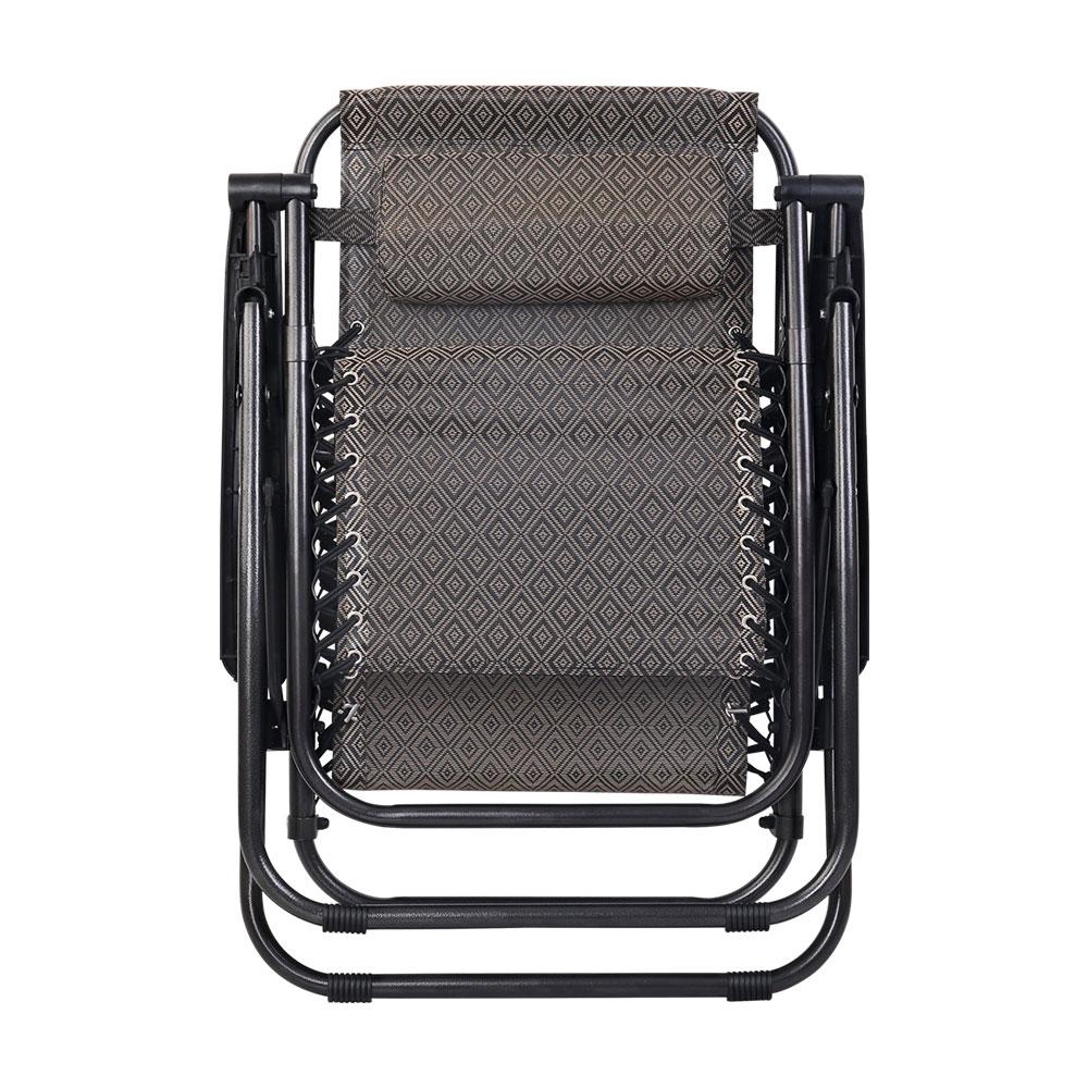 Zero Gravity Recliner Chairs Outdoor Sun Lounge Beach Chair Camping - Beige - Outdoorium